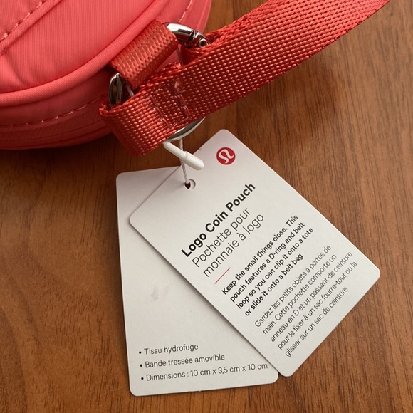 ❤️ Lululemon Logo Coin Pouch Raspberry Cream NWT - Picture 9 of 10